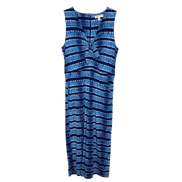 Michael Kors Pants - MICHAEL MICHAEL KORS Blue Tie Dye Tie Front Sleeveless Jumpsuit Size Large